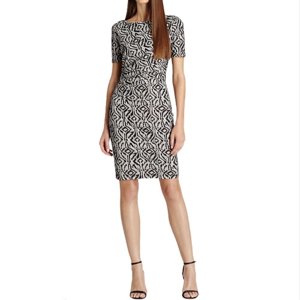 REISS Janella Bonded Lace‎ Short Sleeve Dress